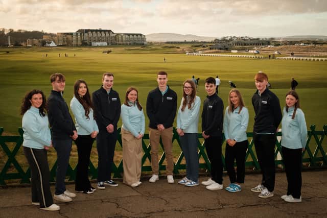 Members of Scottish Golf’s Young Leaders’ Programme pictured at St Andrews are, from left, Cristiana Capaldi, Jakob Dalland, Erin Wilson, Calum Stockton, Jasmine Riordan, Cameron Kpedekpo, Emma Jane Fraser, Keir Samson, Elise McQueen, Rory Abercrombie and Erin Huskie