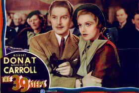 The film of The 39 Steps starred Robert Donat and Madeleine Carroll. (Photo by FilmPublicityArchive/United Archives via Getty Images)