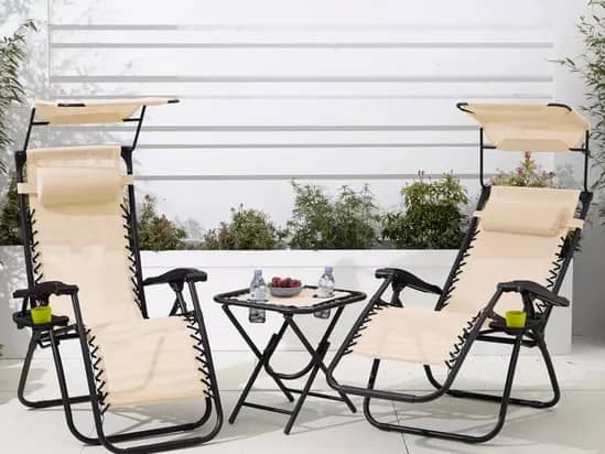The Neo patio set comes with a cute little table