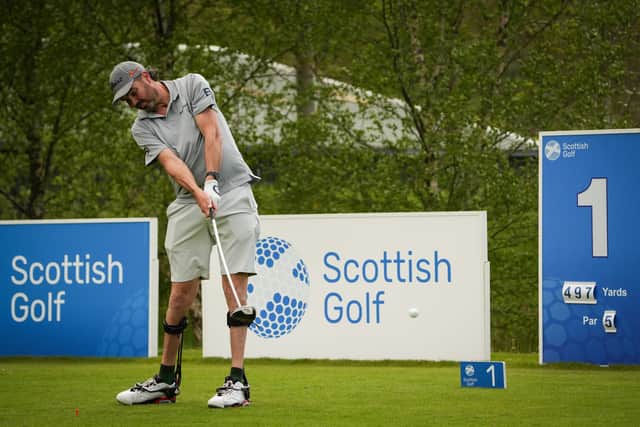 Martin Shields in action during the inaugural Scottish Open for Golfers with a Disability at Cardrona last May  