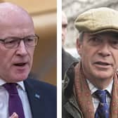 First Minister and SNP leader John Swinney and Reform UK leader Nigel Farage