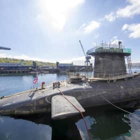 HMS Vigilant at HM Naval Base Clyde, Faslane, which carries the UK's Trident nuclear deterrent
