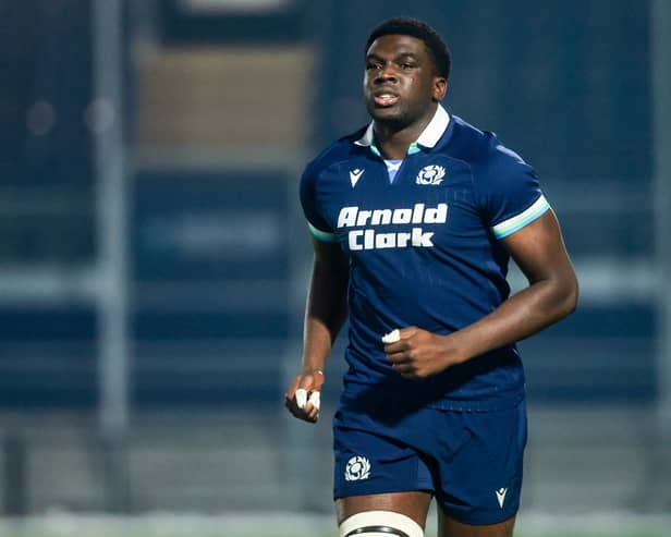 Jare Oguntibeju in action for Scotland A against Chile at Hive Stadium in Edinburgh in November last year.