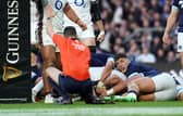Referee Pierre Brousset awards a try for England's Tommy Freeman during the Guinness Men's Six Nations win over Scotland at Allianz Stadium, London. 