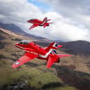 There were impressive scenes as the Red Arrows made the transit from their home unit of RAF Waddington in Lincolnshire to RAF Lossiemouth in Scotland on Monday