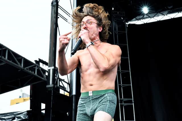 Marc Rebillet performs onstage during Netflix Is A Joke Festival: Outside Joke at Hollywood Palladium on May 04, 2024 in Los Angeles, California.