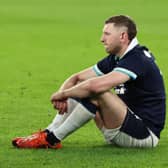 Scotland's Finn Russell at full time after the 16-15 defeat to England. (Photo by Ross MacDonald / SNS Group)