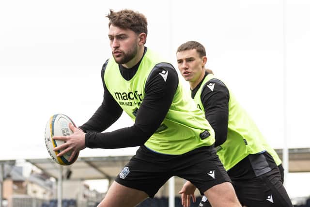 Ollie Smith during a Glasgow Warriors training session at Scotstoun Stadium earlier this week. (Photo by Ross MacDonald / SNS Group)