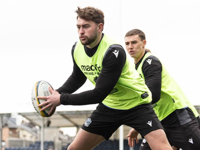 Ollie Smith during a Glasgow Warriors training session at Scotstoun Stadium earlier this week. (Photo by Ross MacDonald / SNS Group)