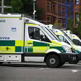 The woman was taken to Ninewells Hospital by ambulance