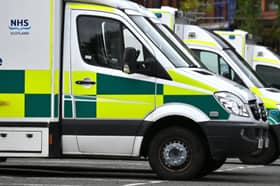 The woman was taken to Ninewells Hospital by ambulance