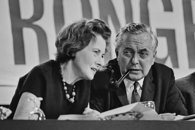 Labour legend Barbara Castle, seen with Harold Wilson in 1966, was a staunch defender of international aid who would have resigned over the kind of cuts Keir Starmer has just made (Picture: McCabe/Daily Express/Hulton Archive)