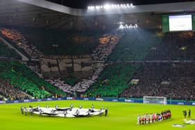 Celtic and Young Boys players line up ahead of their Champions League match last month. (Photo by Ross Parker / SNS Group)