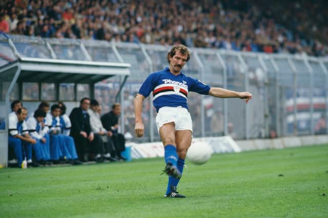 Graeme Souness pictured in action for Sampdoria during a Serie A match against Ascoli circa August 1984. (Photo by Trevor Jones/Allsport/Getty Images/Hulton Archive)