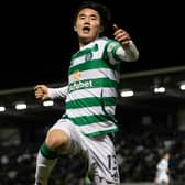 Yang Hjun-jun celebrates after Celtic's 5-2 triumph over St Mirren.