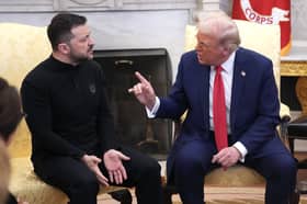 US President Donald Trump and Ukrainian President Volodymyr Zelensky argue in the Oval Office at the White House