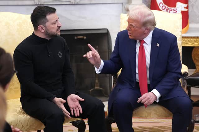 US President Donald Trump and Ukrainian President Volodymyr Zelensky argue in the Oval Office at the White House