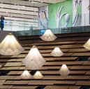 Shylights, a new art installation at the V&A Dundee, made of large moving sculptures suspended from the ceiling in V&A Dundee's lower hall. 