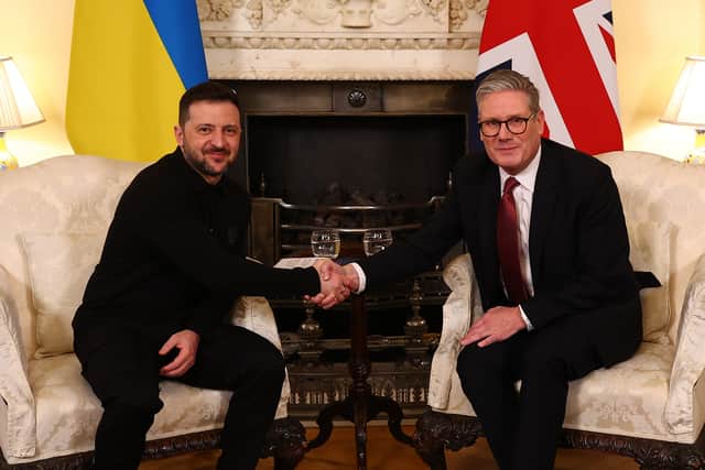 Ukrainian President Volodymyr Zelensky and Prime Minister Sir Keir Starmer met in Downing Street on Saturday.