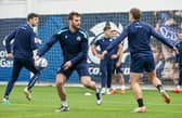 Matt Currie trains with the Scotland squad ahead of Saturday's match against Wales.
