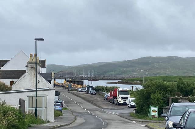 Road to the ferry at Lochboisdale, South Uist.