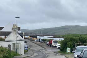 Road to the ferry at Lochboisdale, South Uist.