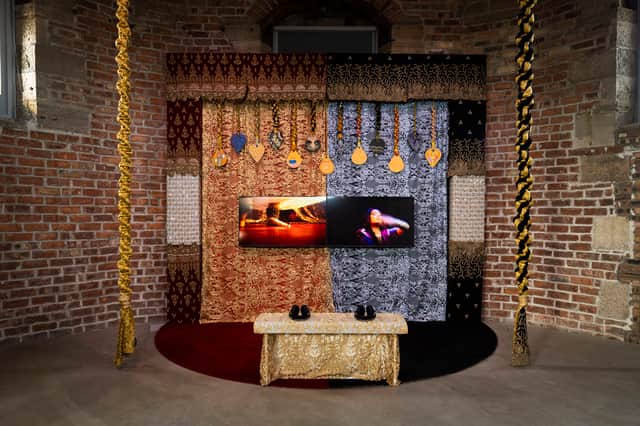 Installation view of Marvi and the Churail by Aqsa Arif, part of Jerwood Survey III at Collective, Edinburgh