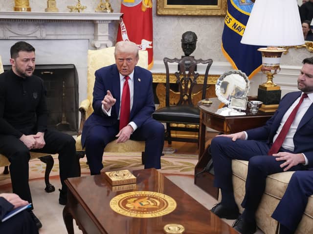 Ukrainian president Volodymyr Zelensky with Donald Trump and JD Vance in the Oval Office