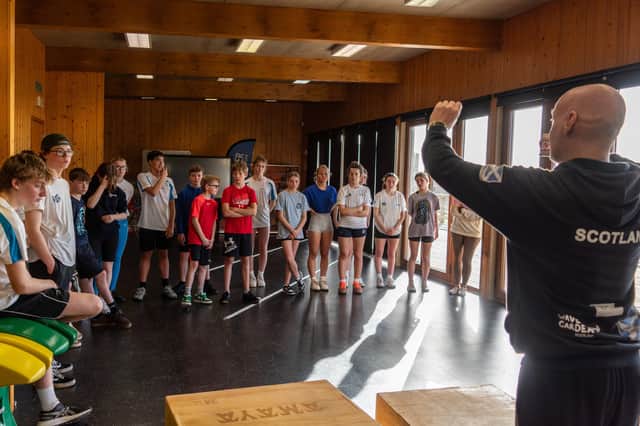 Brendon Ferrier of Edinburgh Napier University leads a session as part of the Scottish Surfing Junior Performance Programme