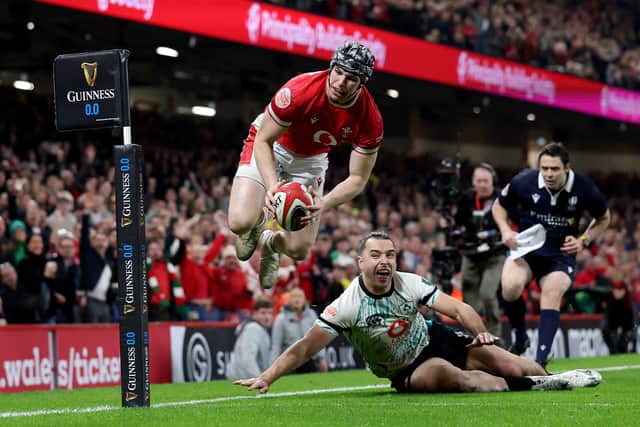 Tom Rogers of Wales scores his team's second try during the defeat to Ireland in Cardiff a fortnight ago. (Photo by Michael Steele/Getty Images)