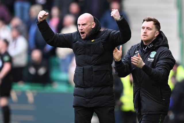 Hibs head coach David Gray has taken his side from bottom spot to third place.
