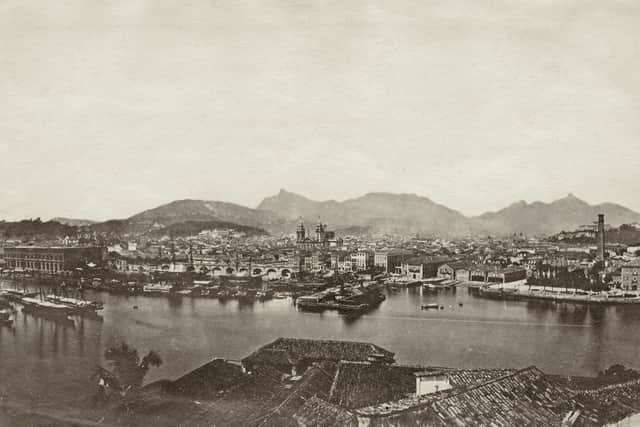 A view across the harbour of Rio de Janeiro, Brazil, 1860.