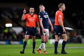Referee Pierre Brousset made Finn Russell take his final conversion against England from wider out than it should have been.