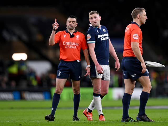 Referee Pierre Brousset made Finn Russell take his final conversion against England from wider out than it should have been.