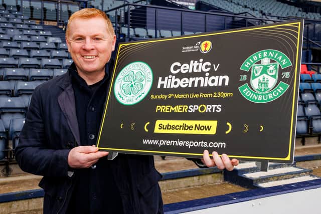 Neil Lennon was promoting Premier Sports' live and exclusive coverage of Celtic v Hibernian on Sunday from 2.30pm on Premier Sports 1. (Photo by Alan Harvey / SNS Group)
