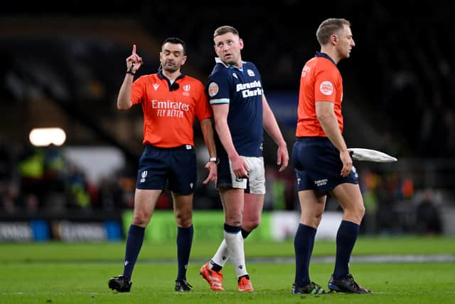 Referee Pierre Brousset made Finn Russell take his final conversion against England from wider out than it should have been.