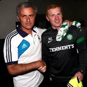 Celtic manager Neil Lennon (right) shakes hands with Real Madrid counterpart Jose Mourinho as the teams prepare for their glamour friendly match in Philadelphia in August 2012.