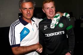 Celtic manager Neil Lennon (right) shakes hands with Real Madrid counterpart Jose Mourinho as the teams prepare for their glamour friendly match in Philadelphia in August 2012.
