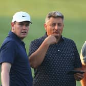 Bob MacIntyre was joined by swining coach Simon Shanks (centre) and caddie Mike Burrow (right) as well as putting coach Mike Kanski in Orlando last week