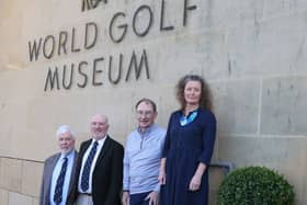 Pictured outside The R&A World Golf Museum in St Andrews are, from left, British Golf Collectors’ Society duo  Richard Williams and Mike Morrison and The R&A World Golf Museuim’s Jim McArthur and Angela Howe 