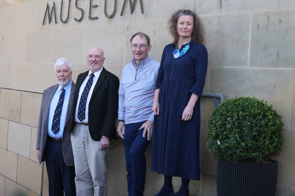 Pictured outside The R&A World Golf Museum in St Andrews are, from left, British Golf Collectors’ Society duo  Richard Williams and Mike Morrison and The R&A World Golf Museuim’s Jim McArthur and Angela Howe 