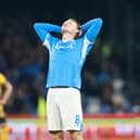 Scott McTominay shows his anguish after a chance goes begging in Napoli's 1-1 draw with Inter Milan last weekend. Cr: Getty Images.