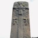 The Aberlemno 3, which dates from the 9th Century, before it blew over in the wind. PIC: CC.