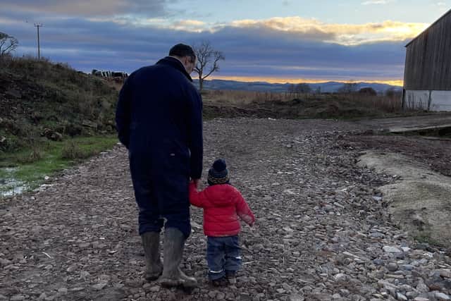 Mr Stewart with one of his grandchildren