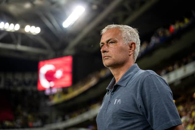 Jose Mourinho's Fenerbache host Rangers in the Europa League last 16 first leg on Thursday. (Photo by YAGIZ GURTUG/Middle East Images/AFP via Getty Images)