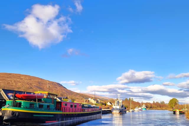 A stretch of the Caledonian Canal, just above Neptune's Steps