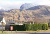 Ben Nevis towering above the town of Caol, just outside Fort William, which is on the first leg of the Great Glen Way if you walking it from south to north 