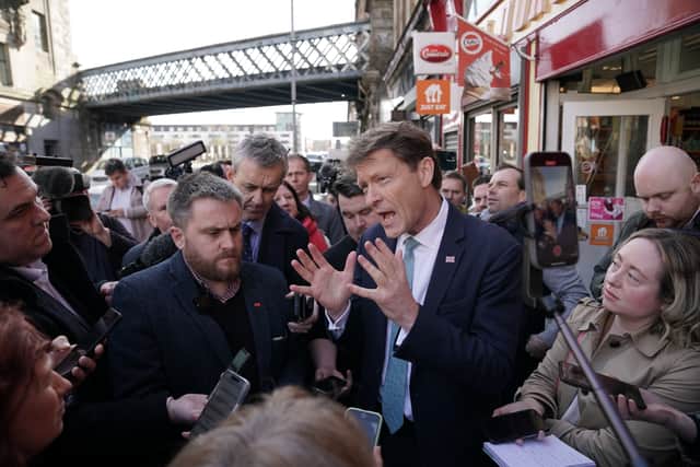 Richard Tice takes questions from the Scottish media in Glasgow