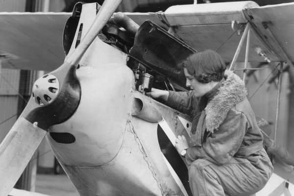 Winifred Drinkwater, pictured here at Lympne Aerodrome in May 1932. 