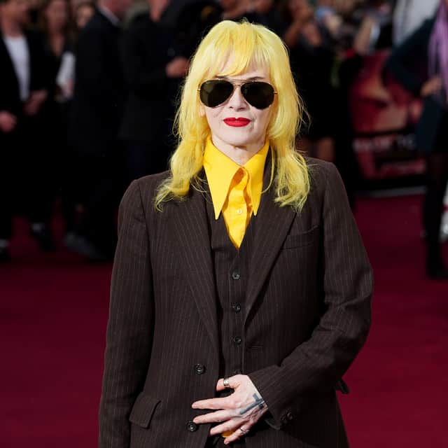 Pam Hogg in her trademark shades in London, 2024.